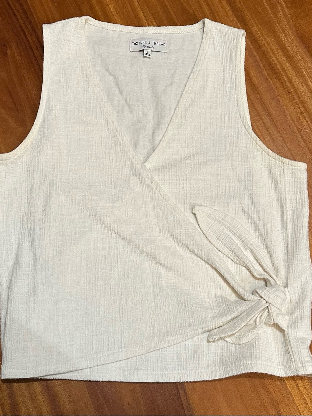 Madewell Texture & Thread Ivory Wrap Tank with Side Tie